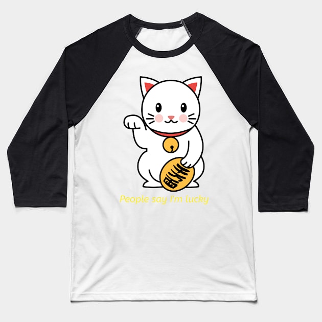 Lucky cat Baseball T-Shirt by Aversome